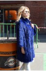 Синее пальто из чернобурки